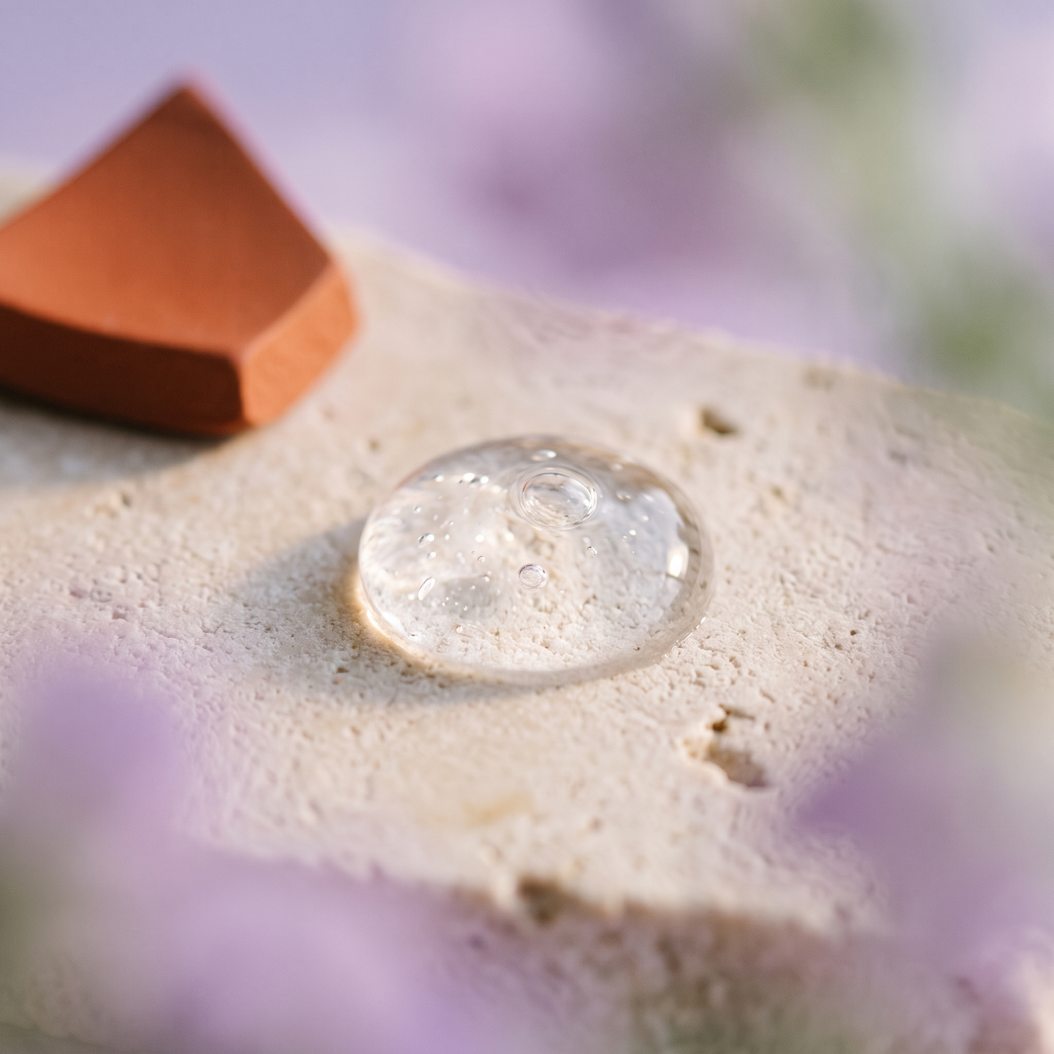 Rota de campanha com textura abstrata de skincare